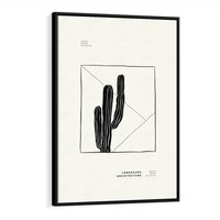 Obraz w ramie 70x100 - Zaklęta roślinna ekspresja - nowoczesna sztuka, minimalistyczny styl - rama czarna