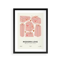 Plakat w ramie 50x70 - Nowoczesna Miłość - nowoczesna grafika, pastelowe kolory - rama czarna