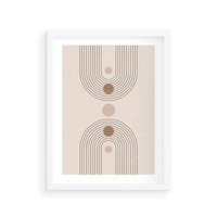 Plakat w ramie 50x70 - Zgeometryzowane Wizje - boho plakat, minimalizm - rama biała