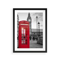Plakat w ramie 40x50 - Budka w Londynie - Londyn, budka - rama czarna