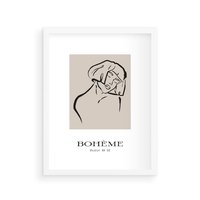 Plakat w ramie 40x50 - Echa Nieznanych Konturów - boho plakat, typografia - rama biała