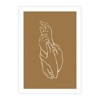 Plakat bez ramy 40x50 - Splecione Dłonie - szkic, minimalizm