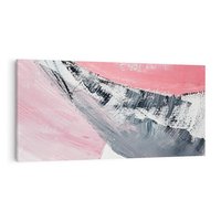 Obraz na płótnie 100x50 - Kontrastujący Ruch Emocji - abstrakcyjne pasy farby, kolory róż szary czarny