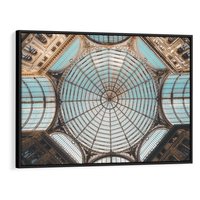 Obraz w ramie 100x70 - Magia Sklepienia - sklepienie, szklany dach - rama czarna