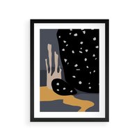 Plakat w ramie 30x40 - Formy Szarości - ciemny, mroczny plakat - rama czarna