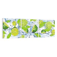 Obraz na płótnie 150x50 - Świeżość limonki i błękity wody - limonka, woda