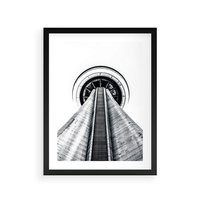 Plakat w ramie 30x40 - Perspektywa Wieży - architektura, wieża - rama czarna