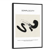 Obraz w ramie 70x100 - Prostota w kształcie - abstrakcja, maźnięcie farbą - rama czarna