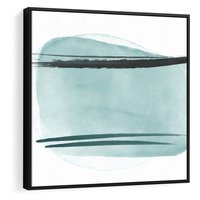 Obraz w ramie 50x50 - Turkusowy Świat - minimlizm, abstrakcja - rama czarna