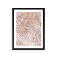 Plakat w ramie 30x40 - Wyjątkowa Stylizacja - marmur, złoto - rama czarna