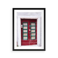 Plakat w ramie 50x70 - Retro Przez Drzwi - drzwi, retro - rama czarna