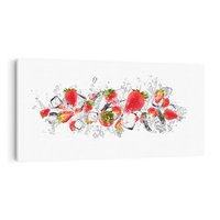 Obraz na płótnie 100x50 - Oaza świeżości: truskawki w wodzie - truskawki, woda