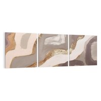 Obraz na płótnie 120x40 - Płynne Fale - abstrakcja, neutralne kolory