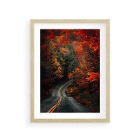 Plakat w ramie 50x70 - Jesienne Podróżowanie - fotografia, jesień - rama drewno