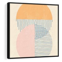 Obraz w ramie 50x50 - Migotliwe Wzory - geometryczne kształty, koła - rama czarna