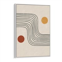 Obraz w ramie 80x120 - Czysta Refleksja - abstrakcyjna sztuka, boho kształty - rama biała