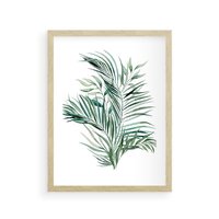 Plakat w ramie 30x40 - Blask Natury - złote, liście - rama drewno