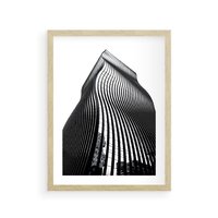 Plakat w ramie 50x70 - Falowany Wieżowiec na Fotografii - architektura, falowany wieżowiec - rama drewno