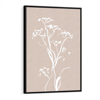 Obraz w ramie 50x70 - Harmonijne Mini Boho - minimalistyczny delikatny obraz, beżowe odcienie - rama czarna