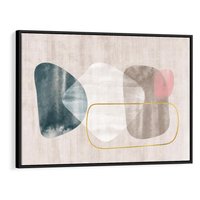 Obraz w ramie 100x70 - Minimalistyczne Plamy Farby - pastelowe geometryczne plamy, akwarela - rama czarna