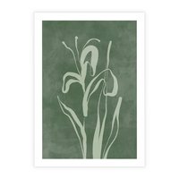 Plakat bez ramy 50x70 - Zielony Oddech - zielona abstrakcja, zgaszona zieleń