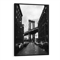 Obraz w ramie 50x70 - Ikona Miasta - Nowy Jork, most - rama czarna