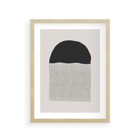 Plakat w ramie 30x40 - Wewnętrzne Widzenia - abstrakcyjna kompozycja, półkole - rama drewno