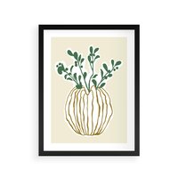 Plakat w ramie 30x40 - Przenikające Formy - abstrakcyjny plakat, kwiaty - rama czarna