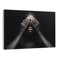 Obraz na płótnie 120x80 - Złote Usta wyjątkowa subtelność - złote usta, złote palce