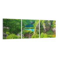 Obraz na płótnie 120x40 - Jeziora Pitwickie: urok Chorwacji - Jeziora, Pitwickie