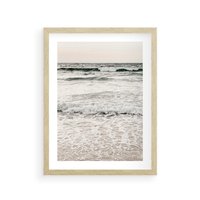 Plakat w ramie 40x50 - Szarość Morza - morze, fale - rama drewno