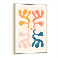 Obraz w ramie 70x100 - Migotliwe Akwarelowe Kontury - absrakcyjne dziwne formy, nowoczesny plakat - rama drewno
