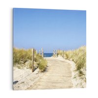 Obraz na płótnie 60x60 - Plaża: magia morza i wydm - plaża, morze