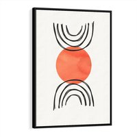 Obraz w ramie 50x70 - Lustrzane Widzenie - koło, boho styl - rama czarna