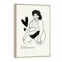 Obraz w ramie 80x120 - Wyrażenie Piękna - rysunek, sztuka nowoczesna - rama drewno