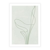 Plakat bez ramy 50x70 - Zielona Równowaga Linii - abstrakcyjne delikatne zielone linie, nowoczesny plakat