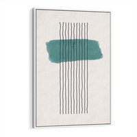 Obraz w ramie 50x70 - Bezczasowe Wspomnienia - abstrakcyjna akwarelowa plama, nieregularne kreski - rama biała