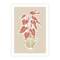 Plakat bez ramy 50x70 - Harmonijne Echa - abstrakcyjne kwiaty liście, elegancka kompozycja