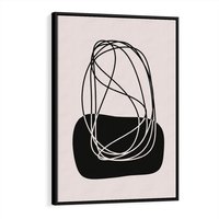 Obraz w ramie 50x70 - Linie Eksploracji - abstrakcyjne szkicowane linie, minimalizm - rama czarna