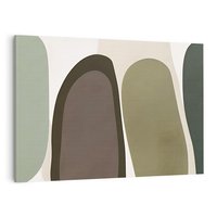 Obraz na płótnie 100x70 - Fale w Zieleni - abstrakcyjne kształty, zgaszona zieleń