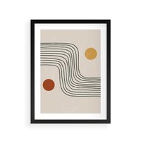 Plakat w ramie 40x50 - Czysta Refleksja - abstrakcyjna sztuka, boho kształty - rama czarna