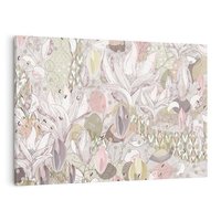 Obraz na płótnie 100x70 - Pejzaże zatajonej duszy - połączenie tekstur, roślinne motywy