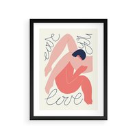 Plakat w ramie 40x50 - Dźwięk ciszy na płótnie - para zakochanych, graficzny obraz - rama czarna