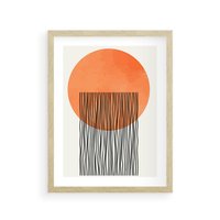 Plakat w ramie 50x70 - Echa Wyobraźni - koło, boho styl - rama drewno