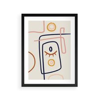 Plakat w ramie 40x50 - Manifestacje Dziwności - abstrakcja w stylu picasso, beżowe tło - rama czarna