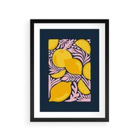 Plakat w ramie 40x50 - Kreatywne Rytmy - granatowe tło, nowoczesna kompozycja - rama czarna