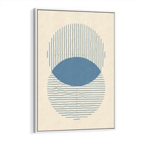 Obraz w ramie 70x100 - Wnętrza Refleksji - geometryczne kształty, koła - rama biała