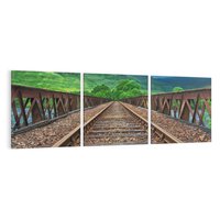 Obraz na płótnie 120x40 - Most Kolejowy - Tropy Podróży w Nocnej Ciszy - most, kolej