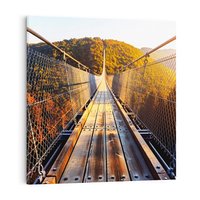 Obraz na płótnie 30x30 - Drewniany most w górach - most, drewniany