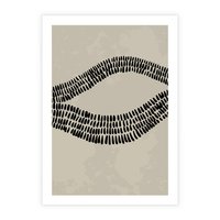 Plakat bez ramy 40x50 - Kontury Ewolucji Materii - boho plakat, czarne kropki kreski